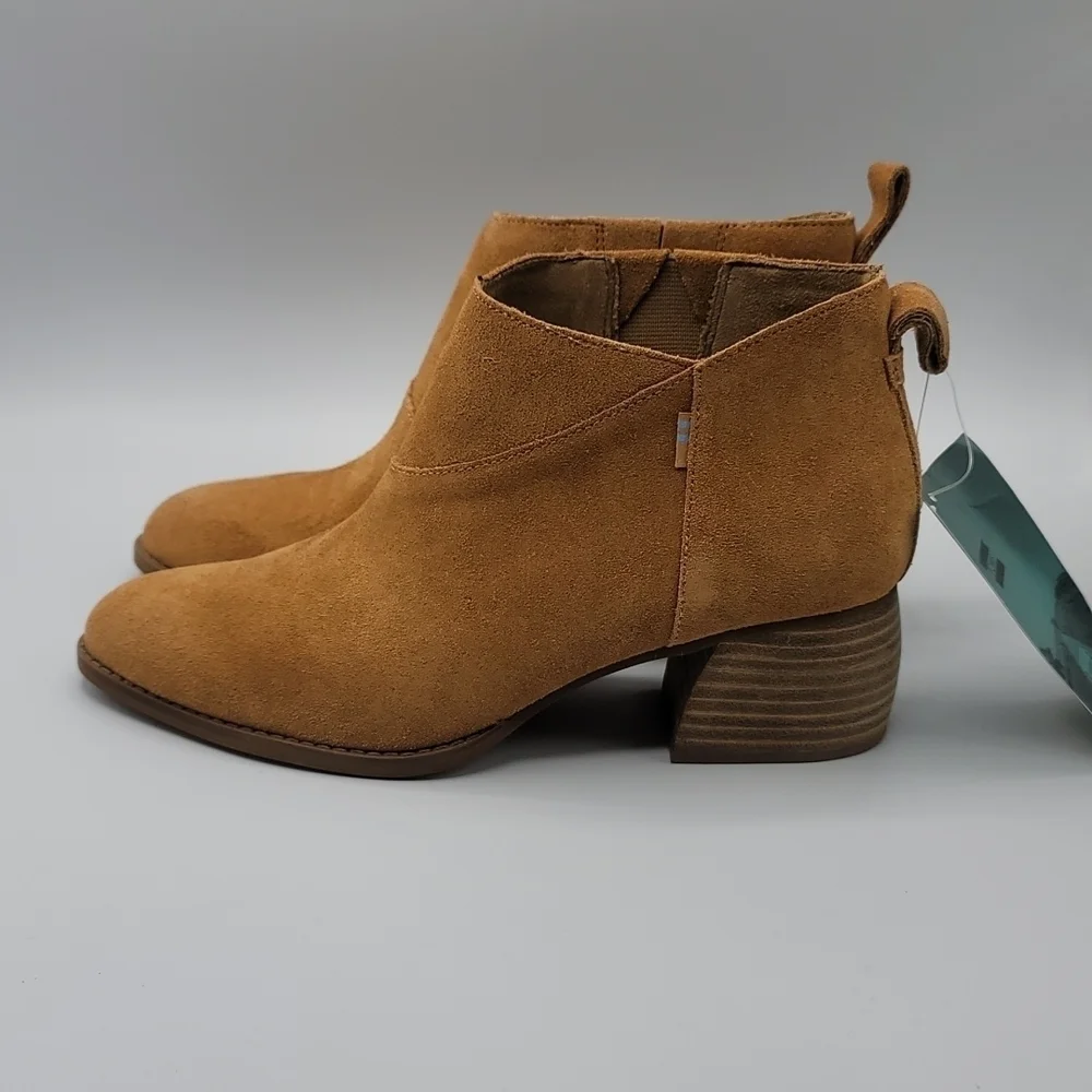 Toms Leilani Carmel brown suede bootie size 7.5
